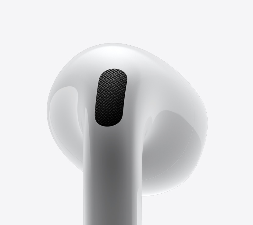 AirPods 4の側面のクローズアップ