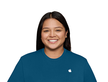 A person wearing a t-shirt with Apple logo printed on the top right