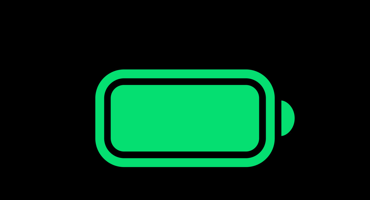 フル充電されたバッテリーのアイコン