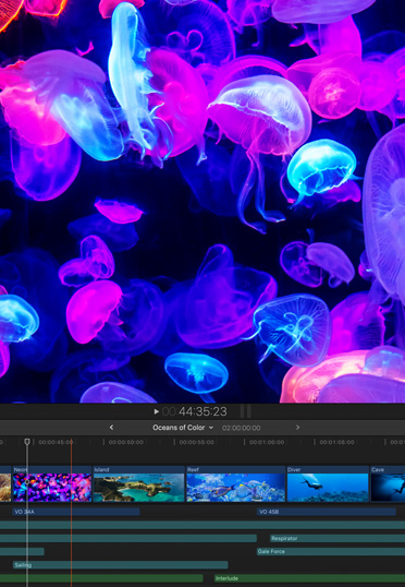 Macのデスクトップ。Final Cut Proアプリが表示されている
