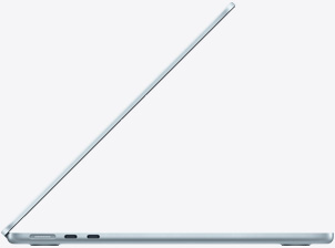 スカイブルーのMacBook Airの側面