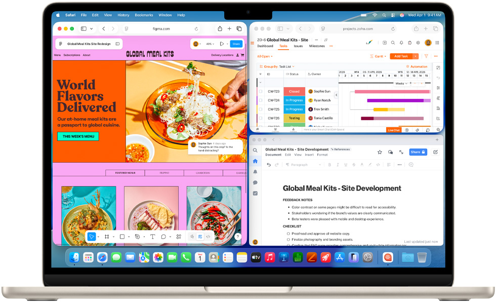 MacBook Air 打開了多個 app 視窗