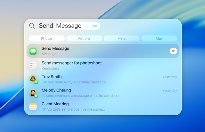 Examples using Spotlight to send messages
