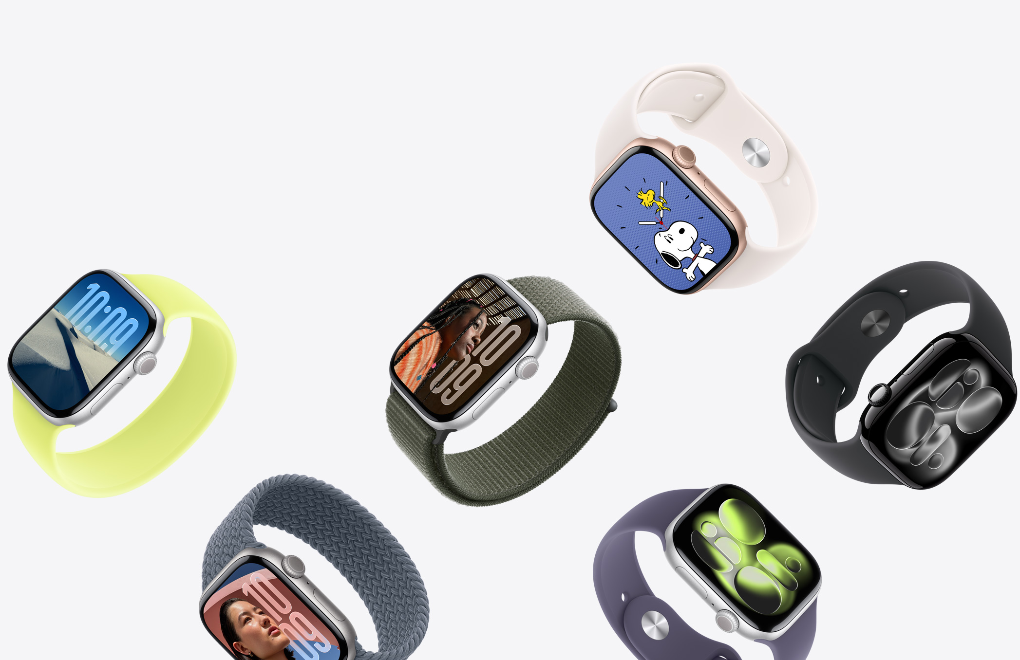 様々な素材のケース、カラー、バンドのApple Watchデバイス